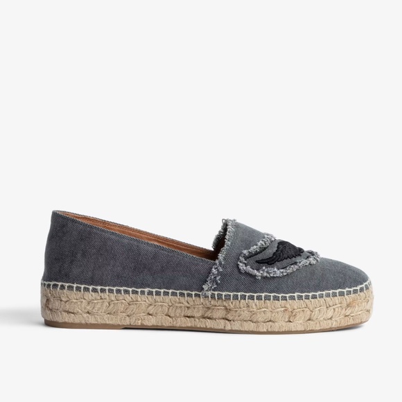 Zadig & Voltaire Canvas Espadrilles in Black/Gray EU Size 41 - Picture 10 of 11